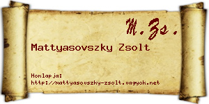 Mattyasovszky Zsolt névjegykártya