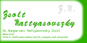 zsolt mattyasovszky business card